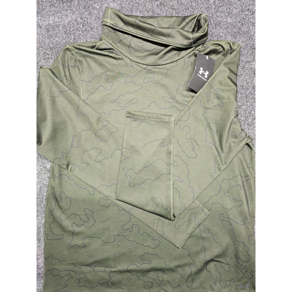 NWT Under Armour Women's Loose Fit CW Funnel Neck Long Sleeve Shirt Green Sz M